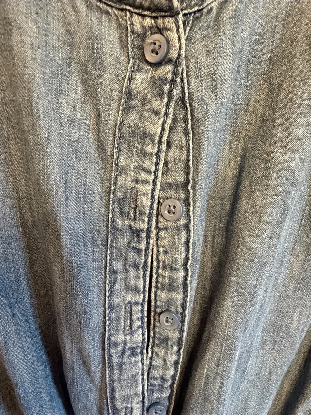 GAP Blue Denim Button-Front Jumpsuit